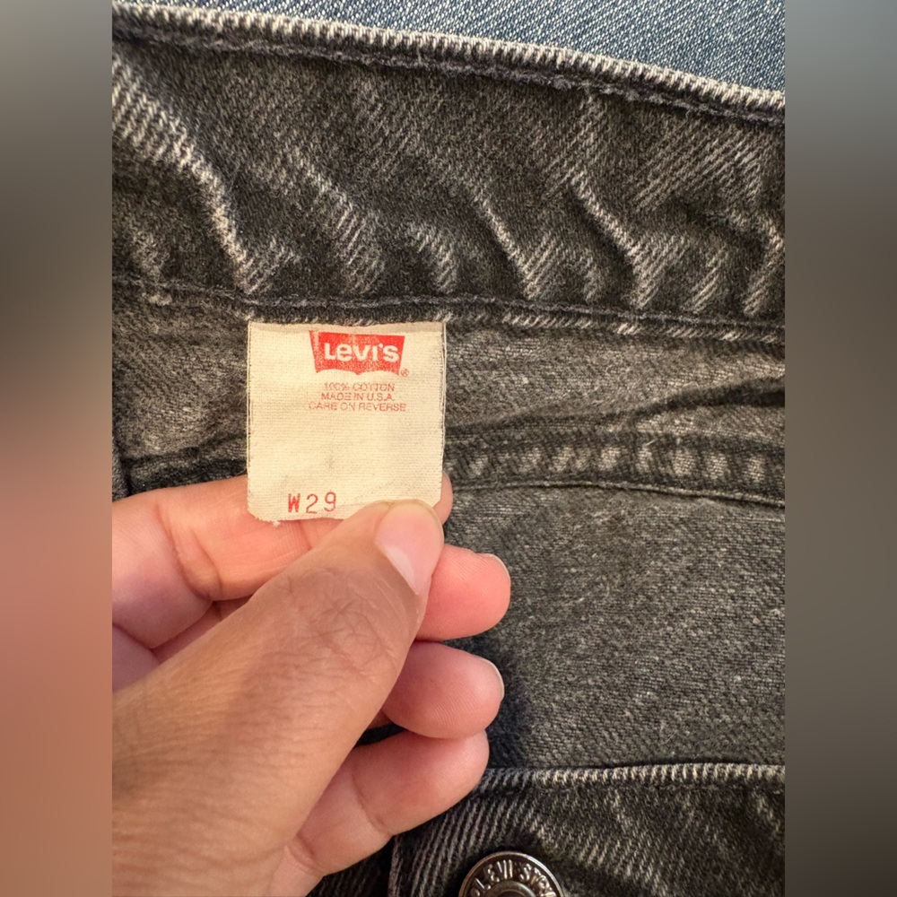 Vintage Orange Tab 1994 Levi’s 550 Faded Black Cutoff Shorts Size 29 28 Actual - Picture 12 of 16